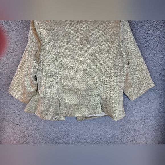 Lane Bryant Womens Evening Cocktail Blazer Sz 22 Gold Metallic Shimmer Chic - Picture 9 of 11